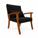 Ver imagem 4 de Kit 2 Poltrona Jade Boucle Almofada Estofada Sala de Estar Moderna Decorativa:preto