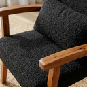Ver imagem 2 de Kit 2 Poltrona Jade Boucle Almofada Estofada Sala de Estar Moderna Decorativa:preto
