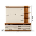 Ver imagem 5 de Estante Home Mariana Off White/Canela 180cm para TV até 55” - Mobler