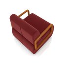 Ver imagem 2 de Poltrona Sala de Estar Braço de Madeira Kit 2 Hellen Veludo Vermelho K01 - D'Rossi