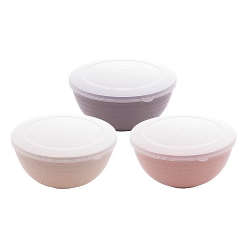 Conjunto 3 Bowls Bambú Ecológico com Tampa | Casa Del Grande