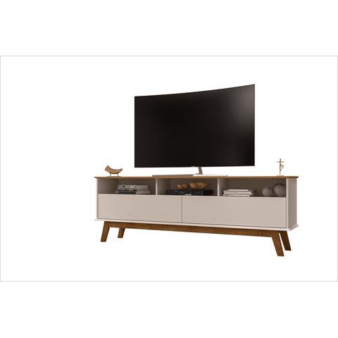 Rack Elegant em Mdf para Tvs de até 65" com 4 Nichos Cinamomo Off White Bechara
