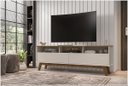 Ver imagem 2 de Rack Elegant em Mdf para Tvs de até 65" com 4 Nichos Cinamomo Off White Bechara
