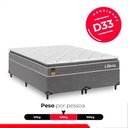 Ver imagem 5 de Cama Box Casal Bipartido + Colchão Life D33 Pillow Top 56x138x188cm- Cinza - e-Shop Casa