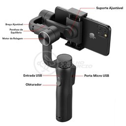 Estabilizador de Mão Eletrônico Portátil 3 Eixos Bluetooth - 12