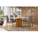 Ver imagem 2 de Conjunto Sala de Jantar Mesa Anitta 160x90 com 6 Cadeiras Mariah Ype/off White/suede Marrom - Nc