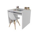 Ver imagem 2 de Mesa de Estudos com Prateleira e Nicho Porta Lápis e Caneta Cristal 100% Mdf + Cadeira Eiffel Branca