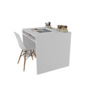 Ver imagem 3 de Mesa de Estudos com Prateleira e Nicho Porta Lápis e Caneta Cristal 100% Mdf + Cadeira Eiffel Branca