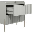 Ver imagem 4 de Kit 2 Mesas de Cabeceira Venus 60cm com Base Champagne:offwhite