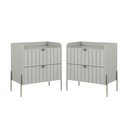 Ver imagem 1 de Kit 2 Mesas de Cabeceira Venus 60cm com Base Champagne:offwhite