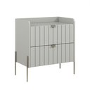 Ver imagem 6 de Kit 2 Mesas de Cabeceira Venus 60cm com Base Champagne:offwhite