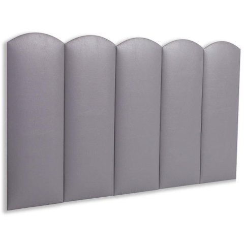 Cabeceira Solteiro Kit 5 Placas Modelo Nuvem - Courino Cinza