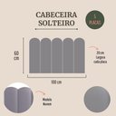Ver imagem 2 de Cabeceira Solteiro Kit 5 Placas Modelo Nuvem - Courino Cinza