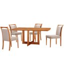 Ver imagem 2 de Mesa Patros Tampo 120cm Laminado Barril com 4 Cadeiras Munique Moderna Mobília