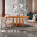 Ver imagem 1 de Mesa Patros Tampo 120cm Laminado Barril com 4 Cadeiras Munique Moderna Mobília