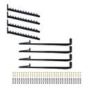 Ver imagem 1 de Kit 4 Araras Estilo Moderno Aço Resistente + 4 Cabideiros Rt Inclinados Fixos de Parede Loja Closet