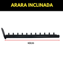 Ver imagem 2 de Kit 4 Araras Estilo Moderno Aço Resistente + 4 Cabideiros Rt Inclinados Fixos de Parede Loja Closet