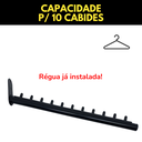 Ver imagem 5 de Kit 4 Araras Estilo Moderno Aço Resistente + 4 Cabideiros Rt Inclinados Fixos de Parede Loja Closet