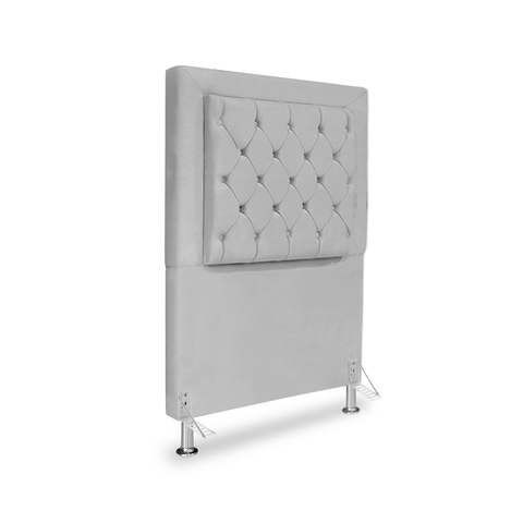 Cabeceira de Cama Box Solteiro 90 Cm Baronesa - Veludo Cinza
