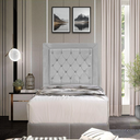 Ver imagem 4 de Cabeceira de Cama Box Solteiro 90 Cm Baronesa - Veludo Cinza