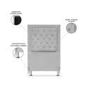Ver imagem 3 de Cabeceira de Cama Box Solteiro 90 Cm Baronesa - Veludo Cinza