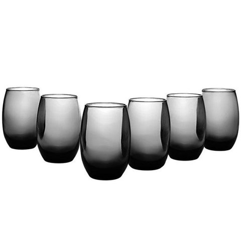 Jogo Copos Aruba Long Drink 475ml Cinza 6 peças SM Aruba