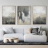 Conjunto com 3 quadros decorativos Abstratos tons suaves.:0,50 X 0,70/MADEIRA - 2