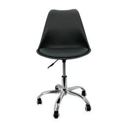 Cadeira Office Saarinen Leda Preta - Base Cromada - 1