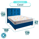Ver imagem 3 de Cama + Box Azul e Colchão D20 Casal - D20 Inducol + Cabeceira