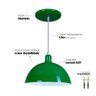 Pendente Meia Lua 24cm Luminária Lustre Alumínio Verde - 4