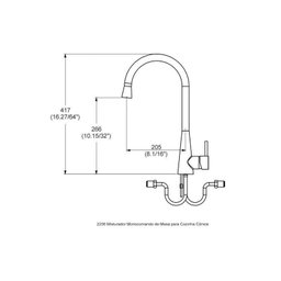 Misturador Monocomando para Cozinha Conic Cromado Perflex - 5