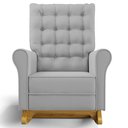 Ver imagem 7 de Kit 02 Poltronas de Amamentação Base Madeira Balanço Brenda G05 Veludo Cinza - Mpozenato