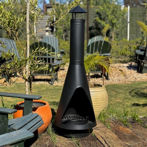 Lareira Suíça em Metal Preta Externa Interna Lenha Ecológica 135x50cm