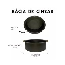 Lareira Suíça 135x50cm em Metal Preta Externa Interna Queimador Portátil Lenha Ecológica Hotel Casa - 10