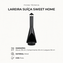 Ver imagem 5 de Lareira Suíça Externa a Lenha Metal Preto 135 cm com Chaminé e Grelha para Jardim