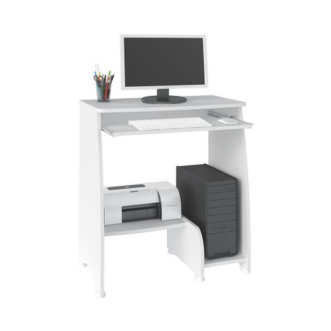 Escrivaninha/Mesa para Computador Pixel Branco com 03 Prateleiras - Artely 003360