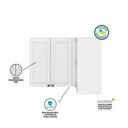 Ver imagem 3 de Armário Aéreo para Canto 2 Portas 2 Nichos Unna Poliman Móveis Branco