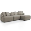 Ver imagem 2 de Sofá 4 Lugares com Chaise Direito Sala Living 288cm Arlo F04 Linho Bege Escuro - Lyam Decor