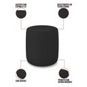 Ver imagem 5 de Sofá Namoradeira com Poltrona e Puff Orgânico Sala Malu Sintético Preto M11 - D’Rossi