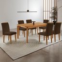 Ver imagem 1 de Conjunto Mesa de Jantar 180cm com 6 Cadeiras Estofadas Multimóveis Crrft-CON051 Madeirado/Marrom