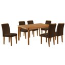 Ver imagem 2 de Conjunto Mesa de Jantar 180cm com 6 Cadeiras Estofadas Multimóveis Crrft-CON051 Madeirado/Marrom