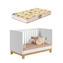 Ver imagem 4 de Quarto de Bebê com Berço 4315 Slim e Cômoda 5135 Flora Branco Acetinado Qmovi + Colchão Gazin