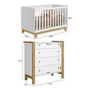 Ver imagem 2 de Quarto de Bebê com Berço 4315 Slim e Cômoda 5135 Flora Branco Acetinado Qmovi + Colchão Gazin