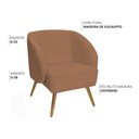 Ver imagem 3 de Poltrona para Sala de Estar Agnes Pés Palito Castanho Bouclé Terracota - Nexta Casa