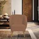 Ver imagem 2 de Poltrona para Sala de Estar Agnes Pés Palito Castanho Bouclé Terracota - Nexta Casa