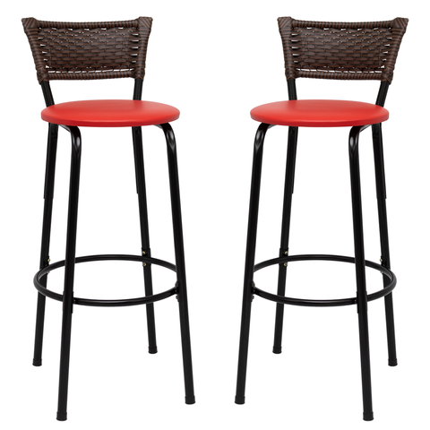 Kit 2 Banquetas para Cozinha Banco Alto Junco Argila Balcão Ilha Bancada Bares Piscina Área Gourmet