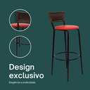 Ver imagem 4 de Kit 2 Banquetas para Cozinha Banco Alto Junco Argila Balcão Ilha Bancada Bares Piscina Área Gourmet