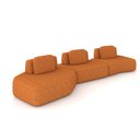 Ver imagem 2 de Sofá 3 Lugares Orgânico com Chaise e 2 Módulos Berlim Bouclê Caramelo K01 - D’Rossi