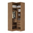 Ver imagem 2 de Guarda Roupa Modulado Canto Módulo 7116 02 Portas 03 Gavetas Irlanda Amendola Branco Demóbile