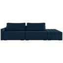 Ver imagem 5 de Sofá Ilha Modulado Milos 252cm Puff Lateral Veludo Azul Marinho G33 - Gran Belo